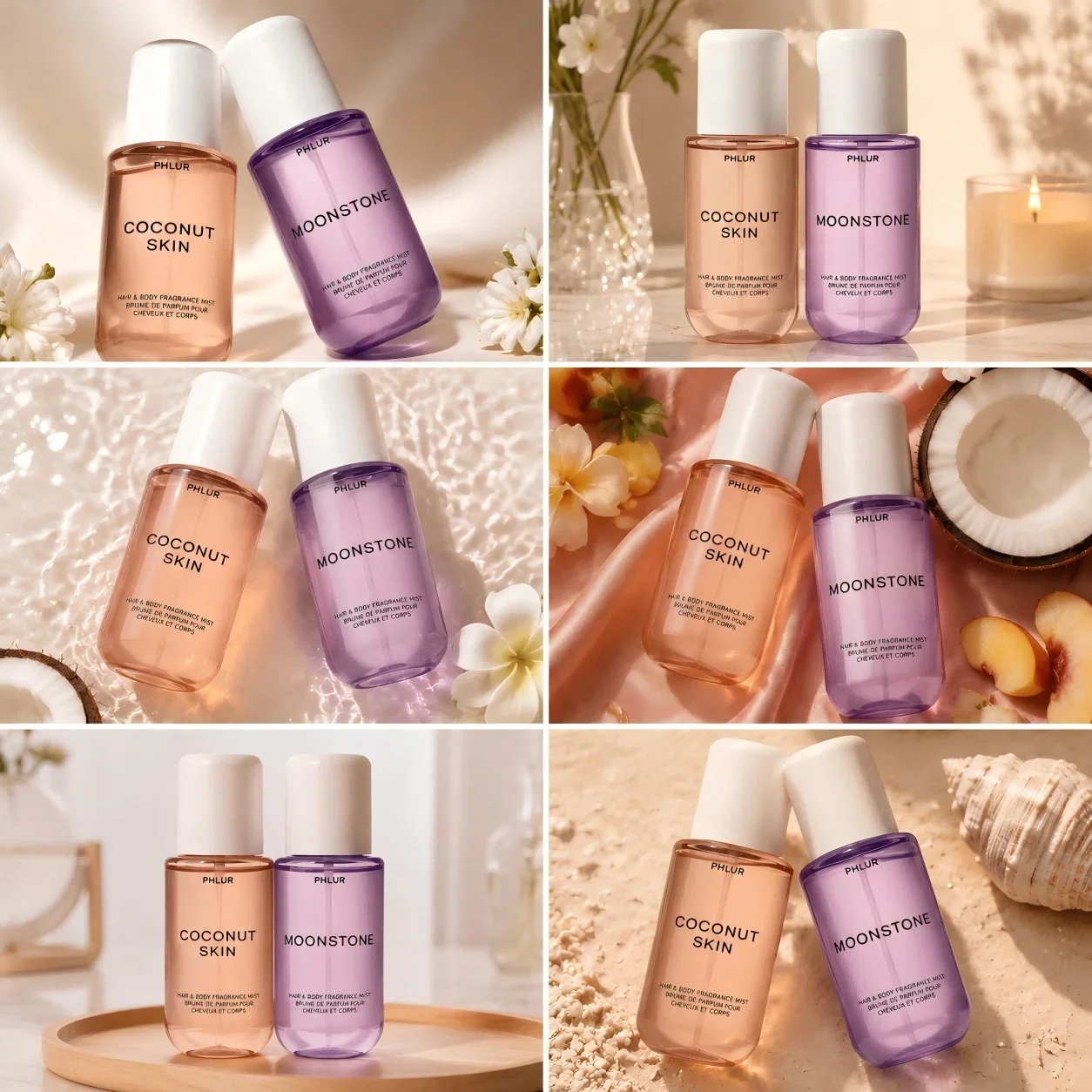 Perfume Fragrance For Women - PHLUR 코코넛 스킨 & 문스톤 헤어