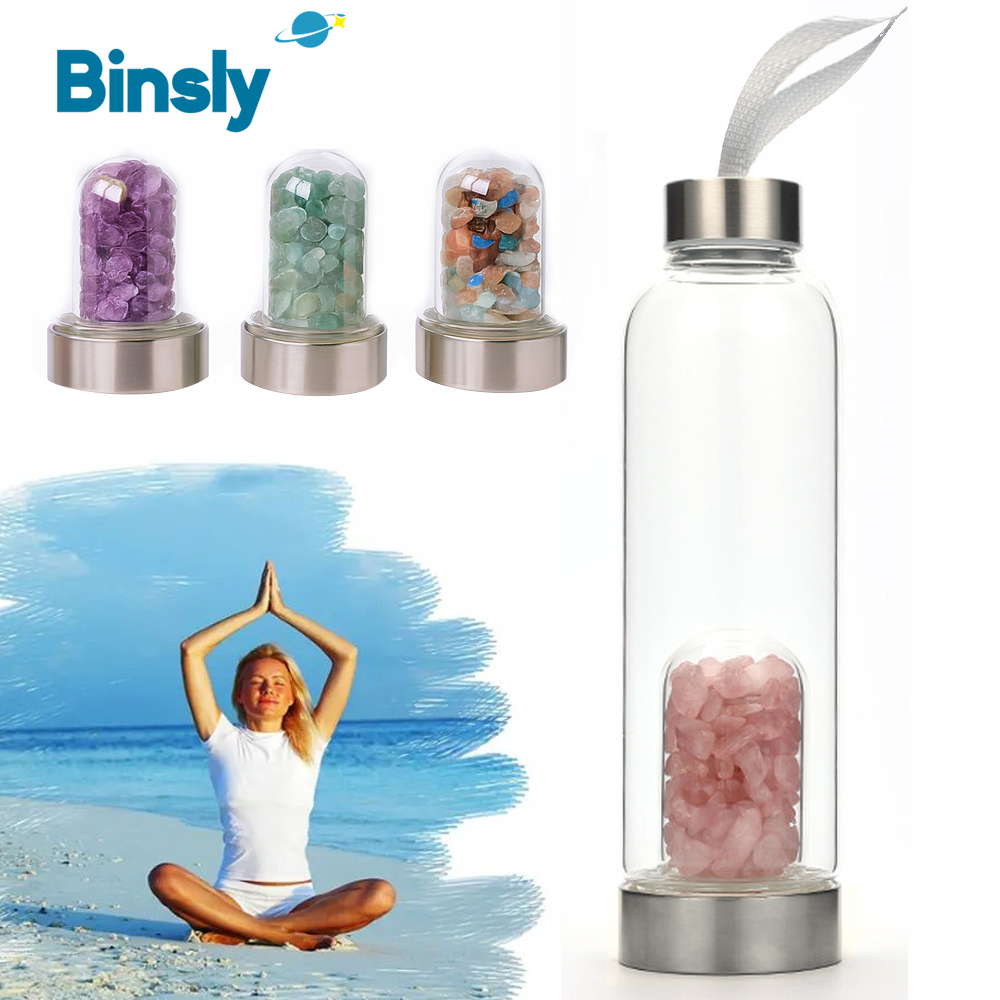 Rose Water Spray - 천연 크리스탈 유리 물병, 보석 인퓨저