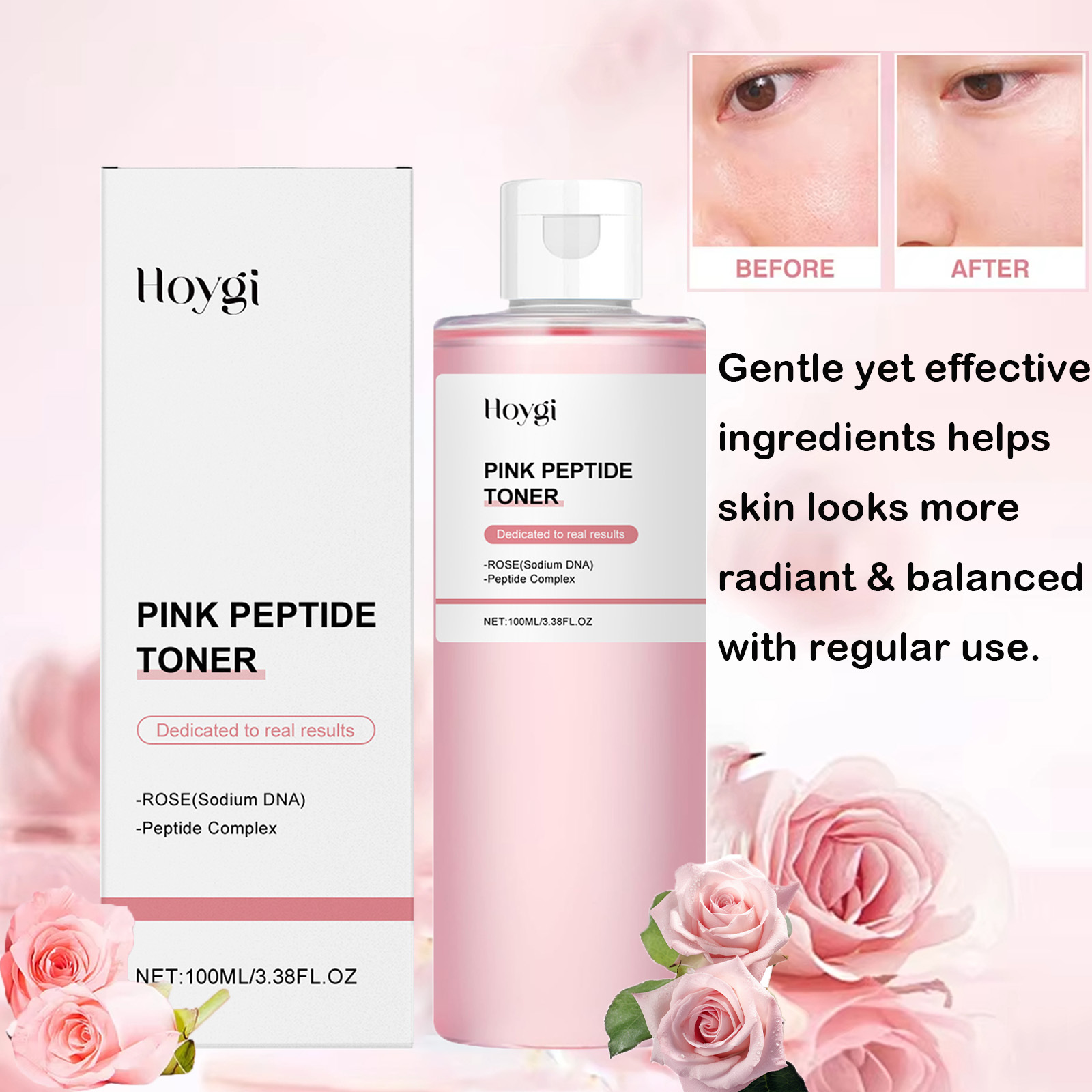 Rose Water Spray - 로즈 에센스 토너, 광채 피부, 진정,