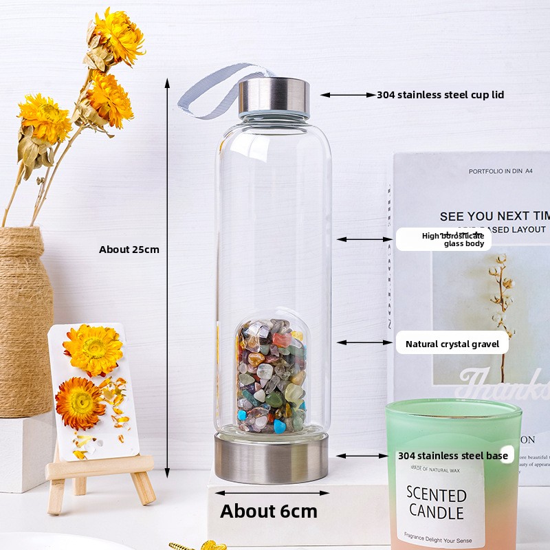 천연 크리스탈 유리 물병, 보석 인퓨저 포함, 로즈 쿼 - Rose Water Spray 리뷰 및 가격