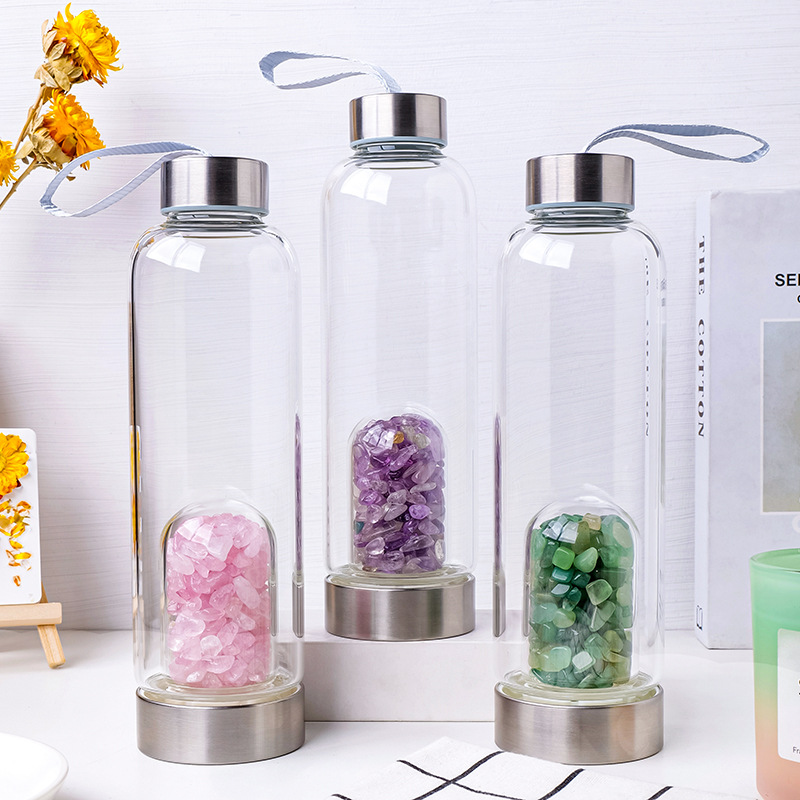 천연 크리스탈 유리 물병, 보석 인퓨저 포함, 로즈 쿼 - Rose Water Spray 리뷰 및 가격