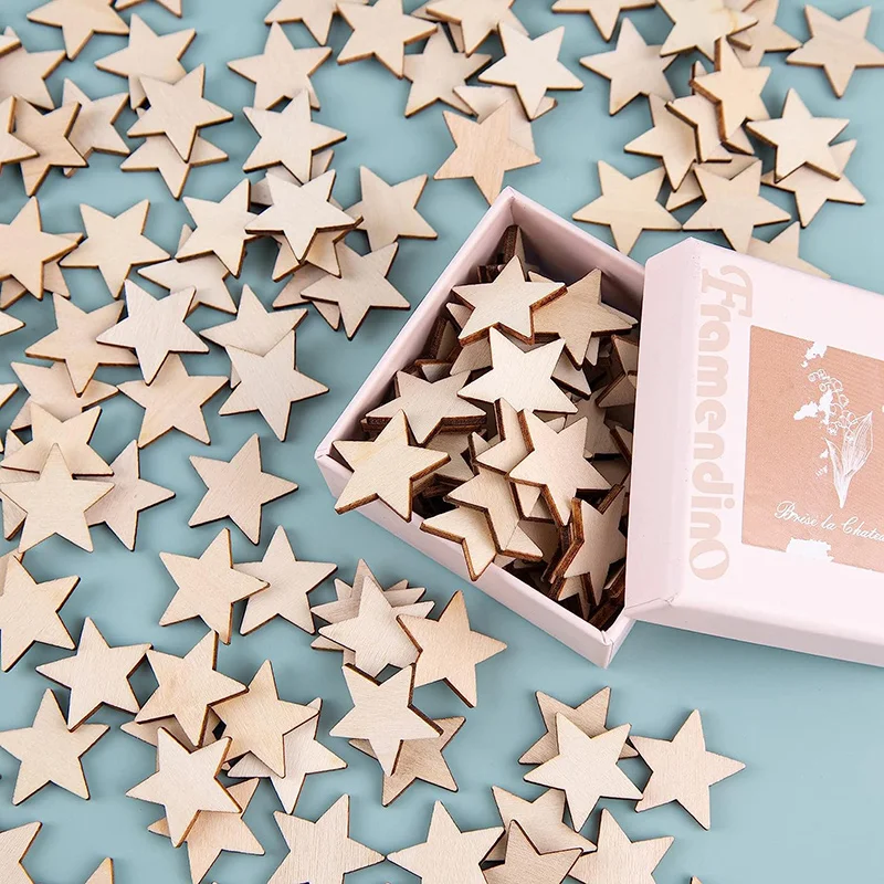 100-500Pcs 미니 나무 별 빈 나무 별 조각 크 - Oud Wood Chip 리뷰 및 가격